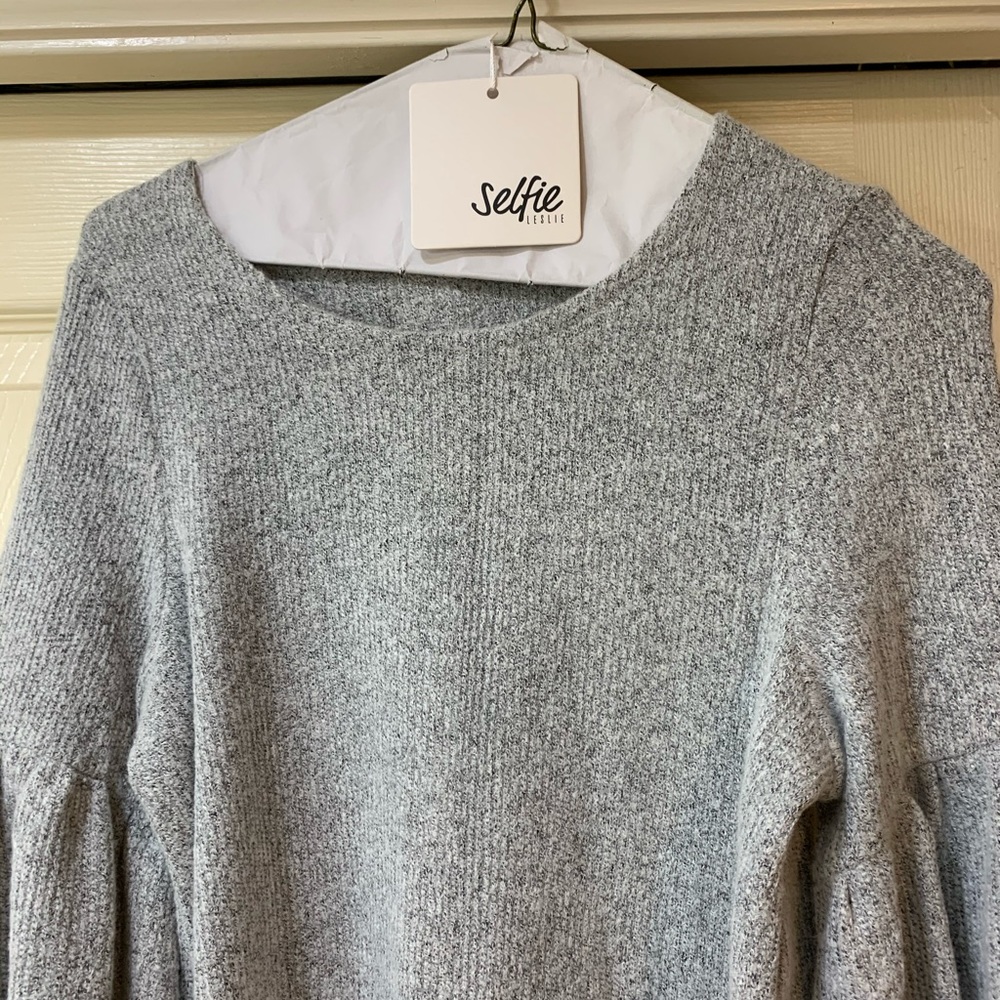 Puff sleeve sweater dress